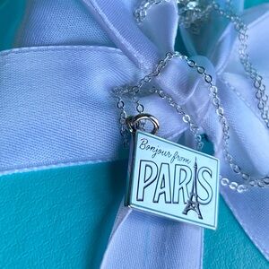 Tiffany & Co. New, sterling silver necklace 'Bonjour from Paris'. Authentic.
